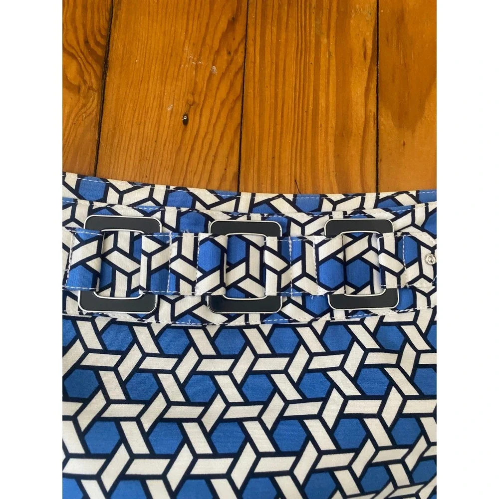 Rafaella skirtsBlue Geometric Lattice Print Pencil  Size 8‎ career
